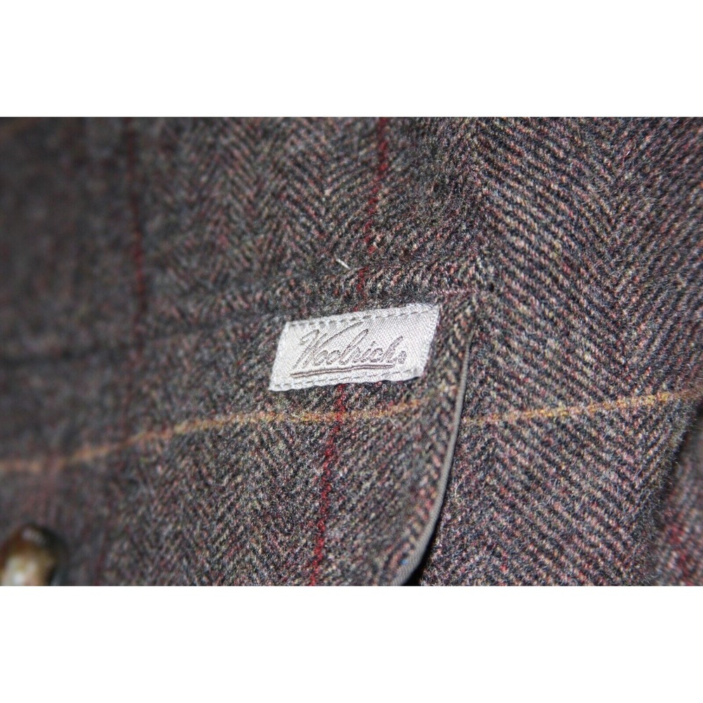 VTG Woolrich Wool Herringbone Check Brown Men's Vest‎ Sherpa Lined Sz XL Grandpa - Picture 6 of 16